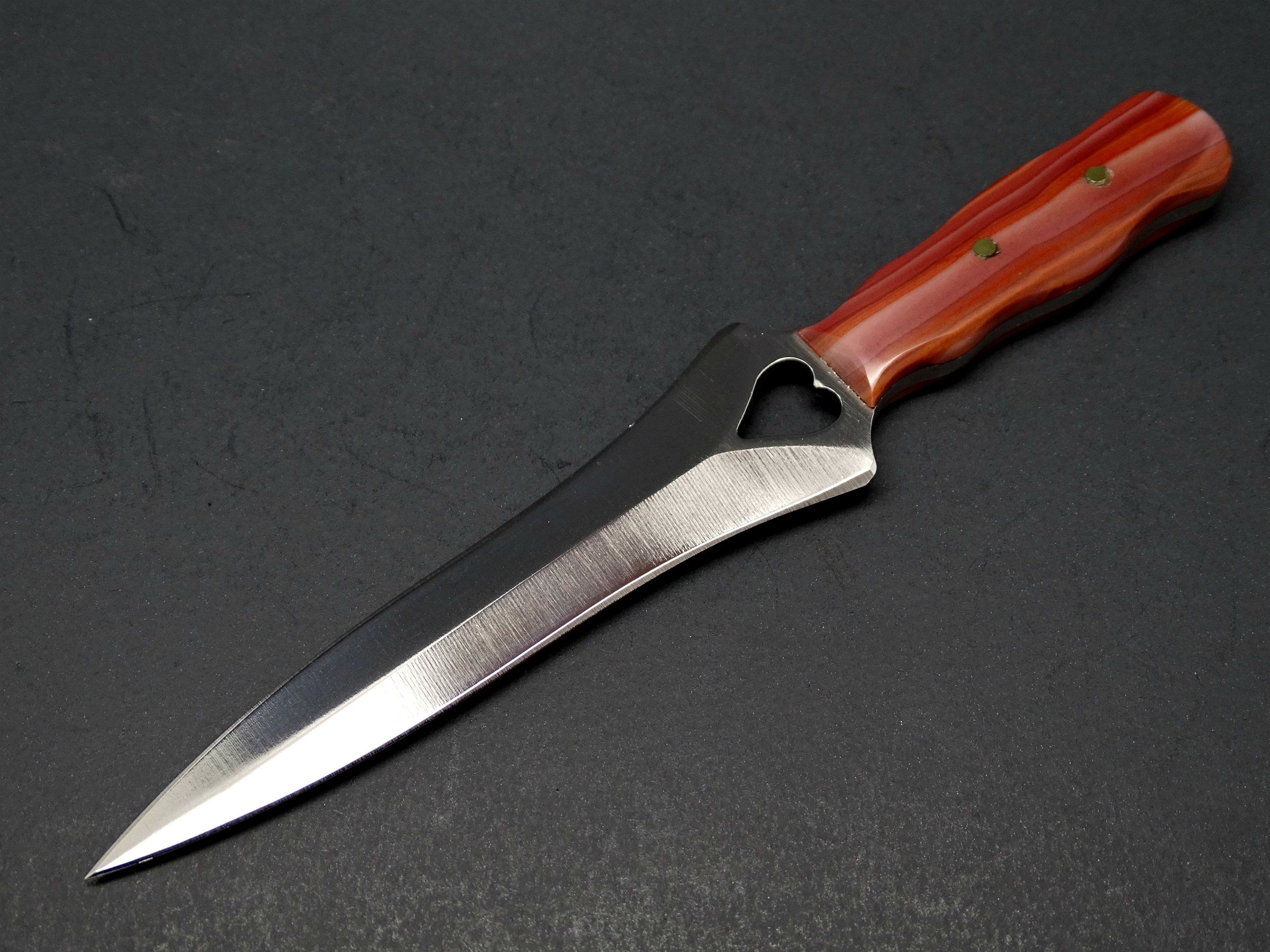 Fixed Blade Steel Knife with Steel Handles