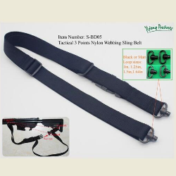 Heavy Duty Tactical 3 Points Nylon Webbing Sling Belt with 1.25 Inch QR Sling swivels