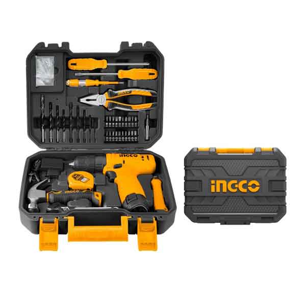 12V Super Select Cordless Drill Machine Set Ingco Brand with 81 Pieces Accessories HKTHP10811
