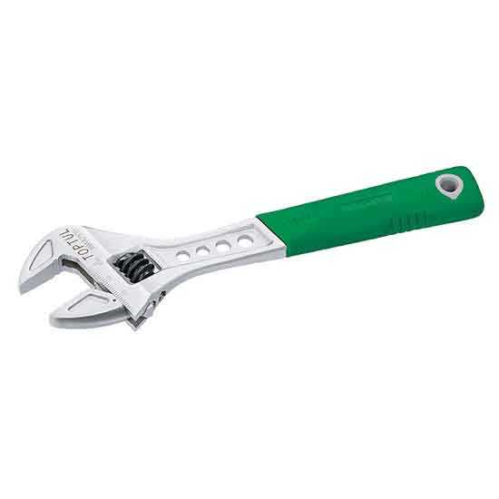 8 Inch Adjustable Wrench with Rubber Grip Handle Toptul Brand