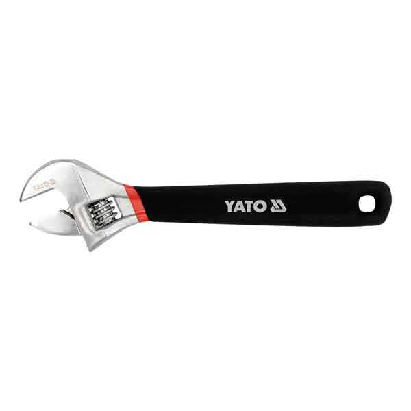 12 inch Adjustable Wrench with Black Color Rubber Grip Handle Yato Brand YT-21653