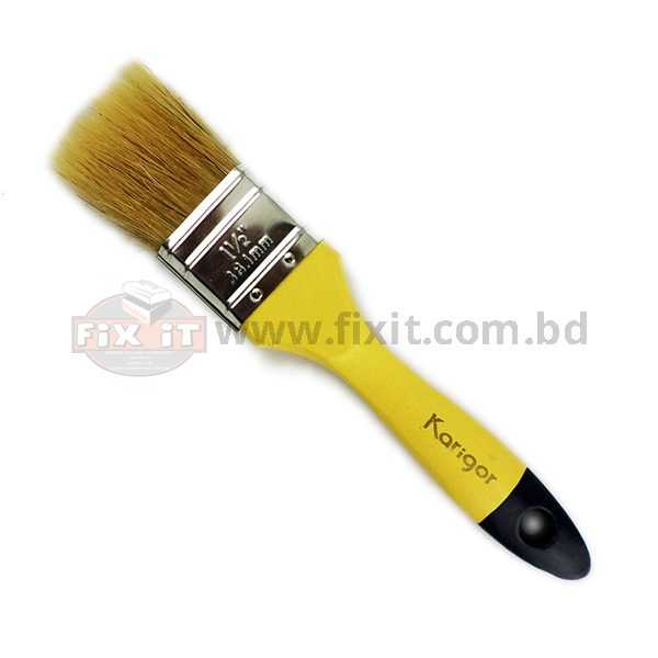 1.5 Inch Brown Color Synthetic-Chinese bristle Paint Brush Karigor Brand