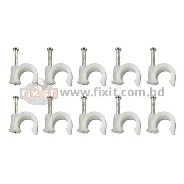 Size-10 Cable Clip with Pre-Installed Nail (12 Pcs Packet)