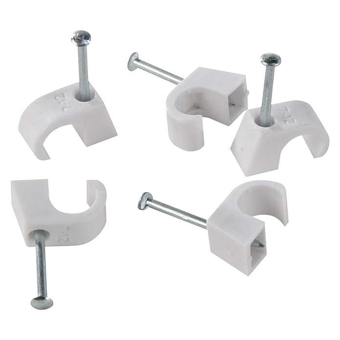 Size-8 Cable Clip with Pre-Installed Nail (12 Pcs Packet)