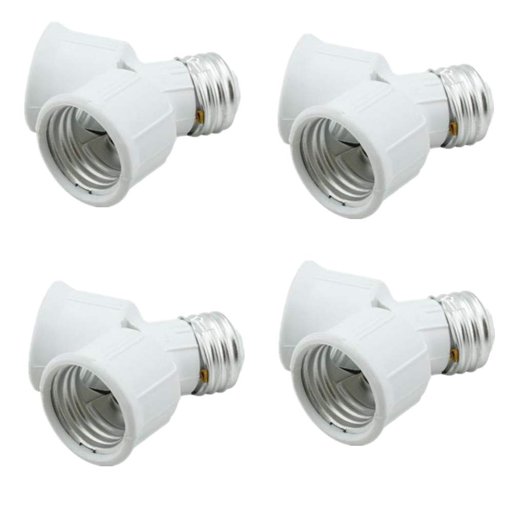 AC 250V 6 Ampere (2 Bulbs in 1) E-27 Screw In White Color Bulb Holder