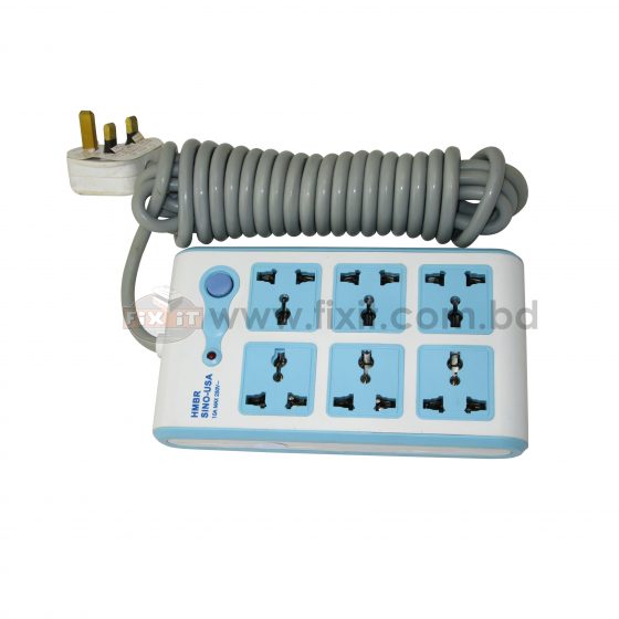 220 Volts Power Strip (6 Socket) with 5 Meter Cable HMBR Brand