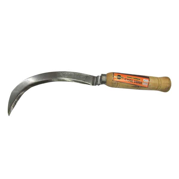 12 Inch Iron Sickle with Wooden Handle HMBR Brand