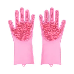 Reusable Multipurpose Magic Silicone Dish washing Gloves Wash Scrubber Cleaning Gloves
