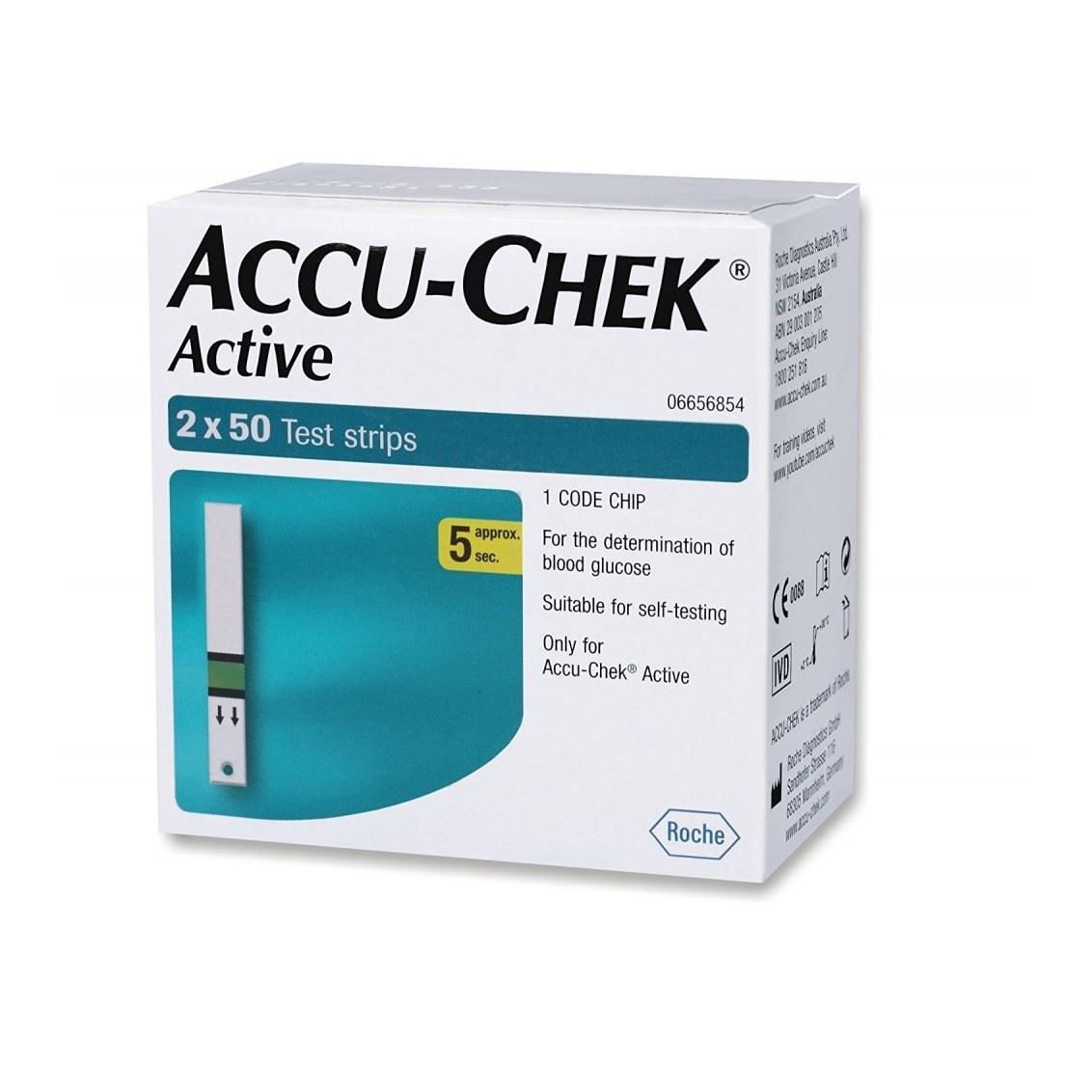 Accu-Chek ACTIVE Blood Glucose Test Strips 100Pcs