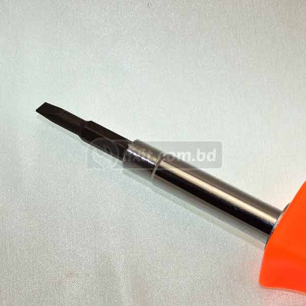 6 Inch Dual Changeable Head Orange Color Plastic Handle Screwdriver HMBR Brand (Flat