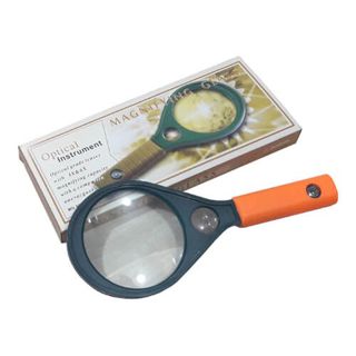 Hand Magnifying Glass 90 mm, Orange-Green