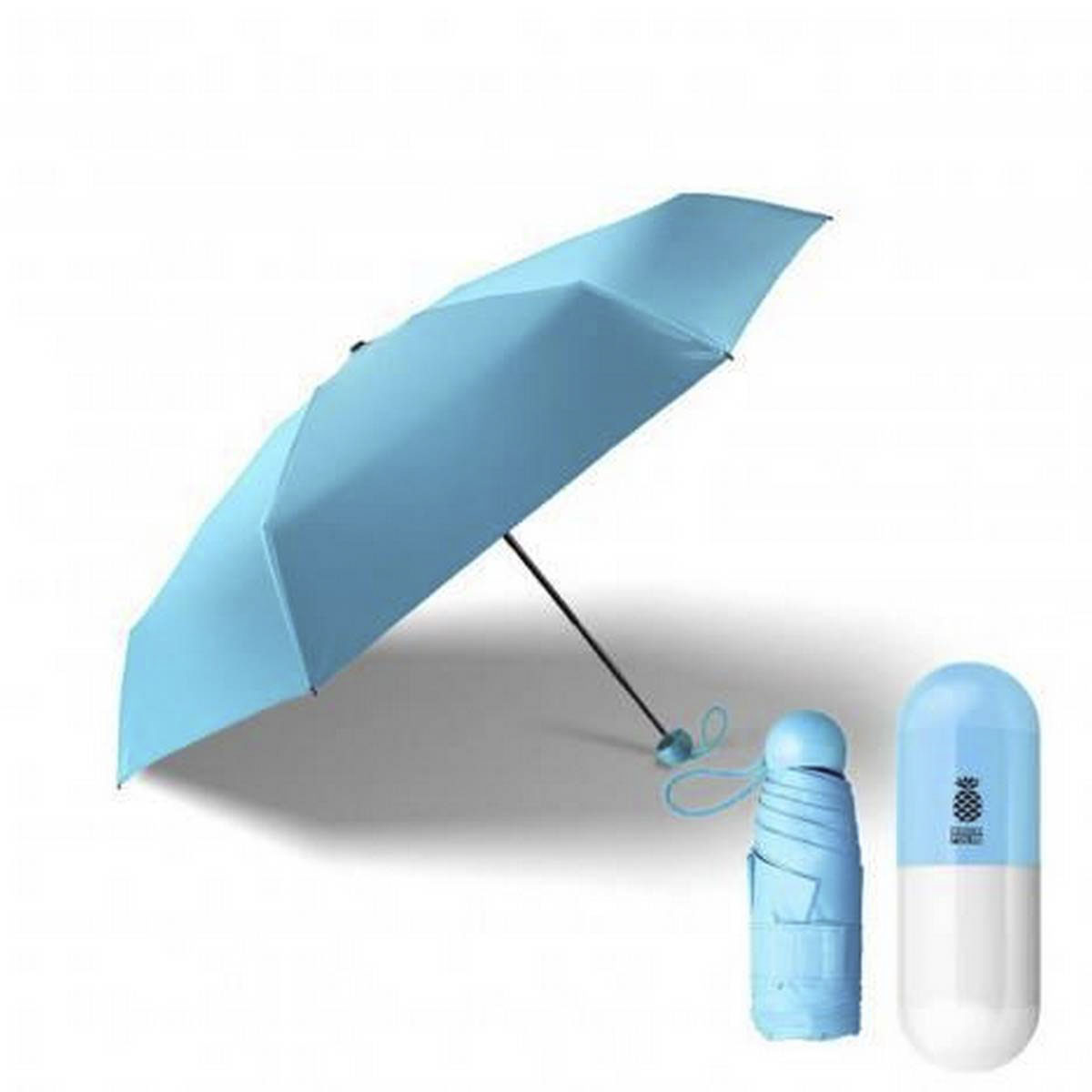 Capsule Umbrella 7" Mini Folding Capsule Umbrella With Cute Capsule Case