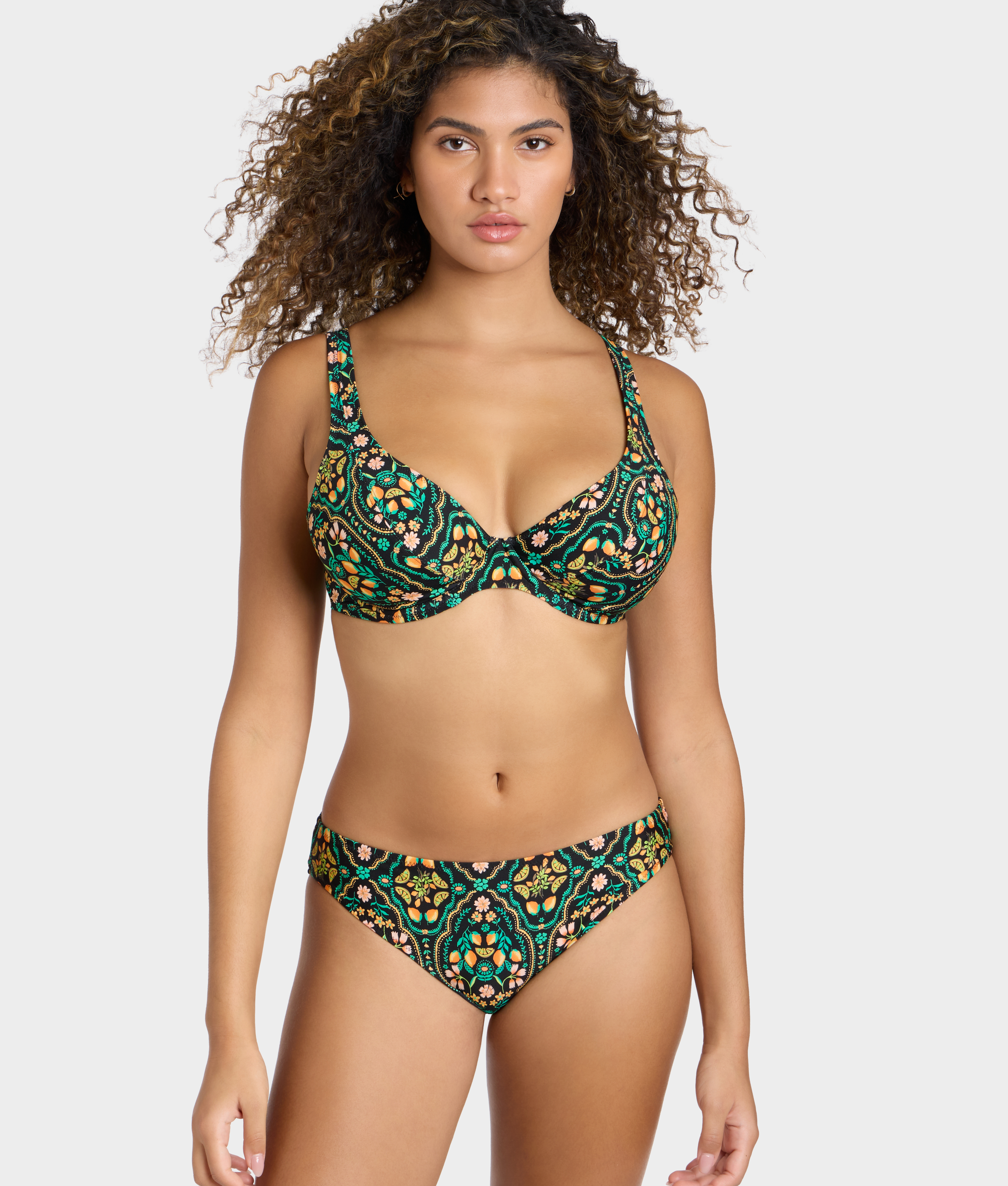 Sunset In Seville High Apex Bikini Top