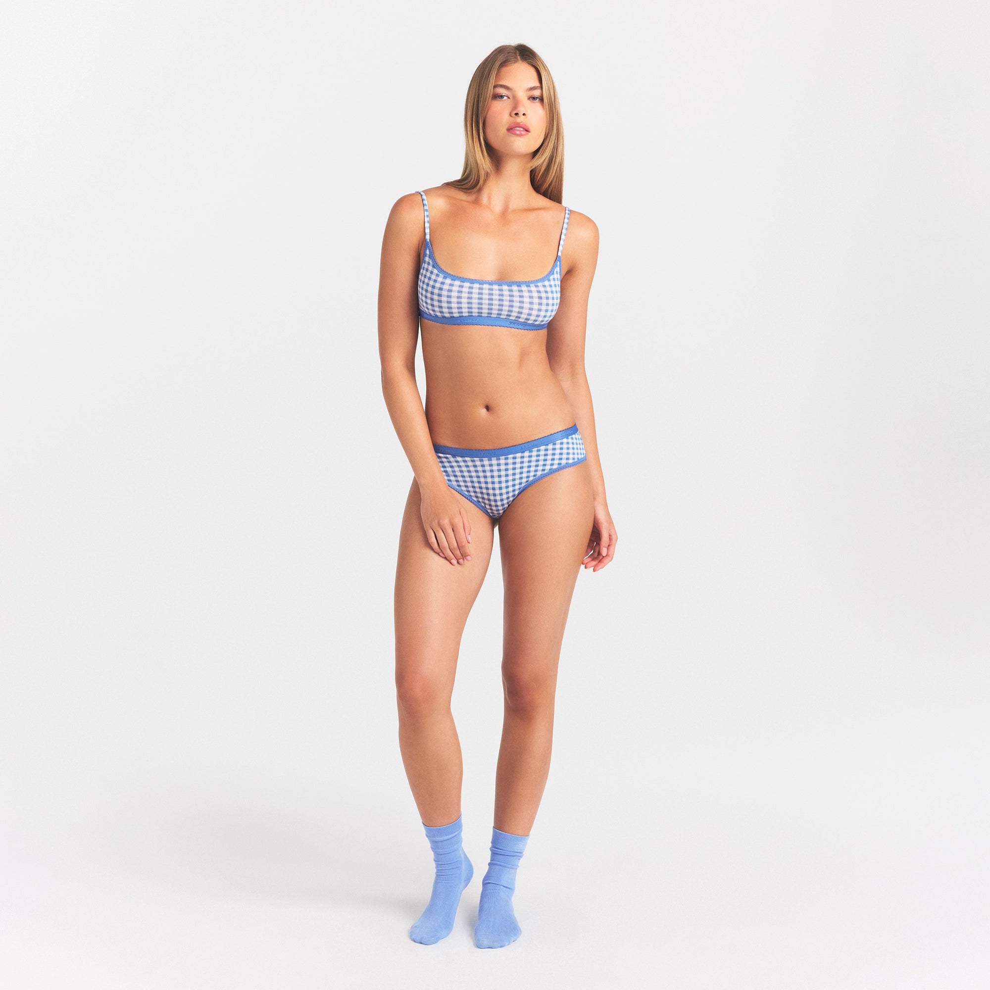 LIGHTWEIGHT COTTON LOGO PICOT HIPSTER | ARCTIC GINGHAM thumbnail 2