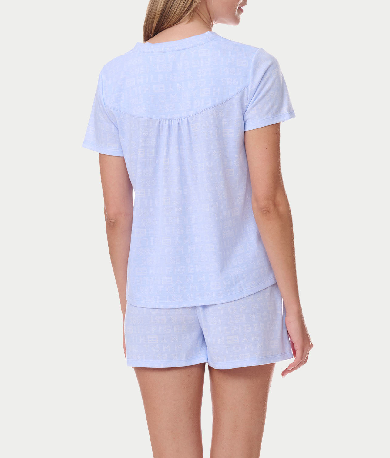 V-Neck Knit Tee & Boxer Pajama Set thumbnail 2