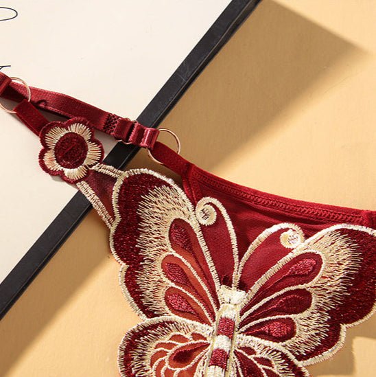 Exclusive Butterfly Embroidery Japanese Style Thong Female Panties thumbnail 2