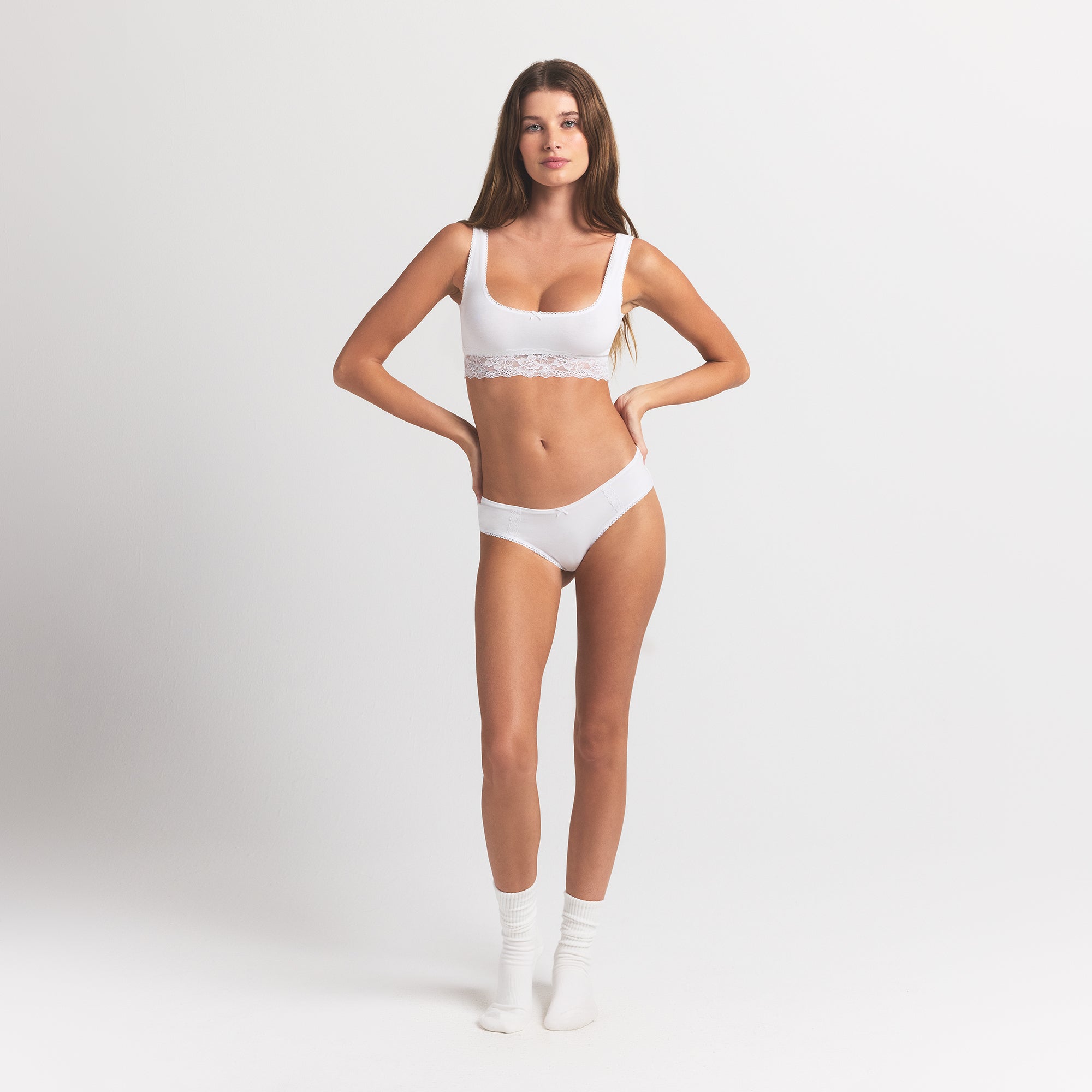 LIGHTWEIGHT COTTON LACE HIPSTER | SNOW thumbnail 2