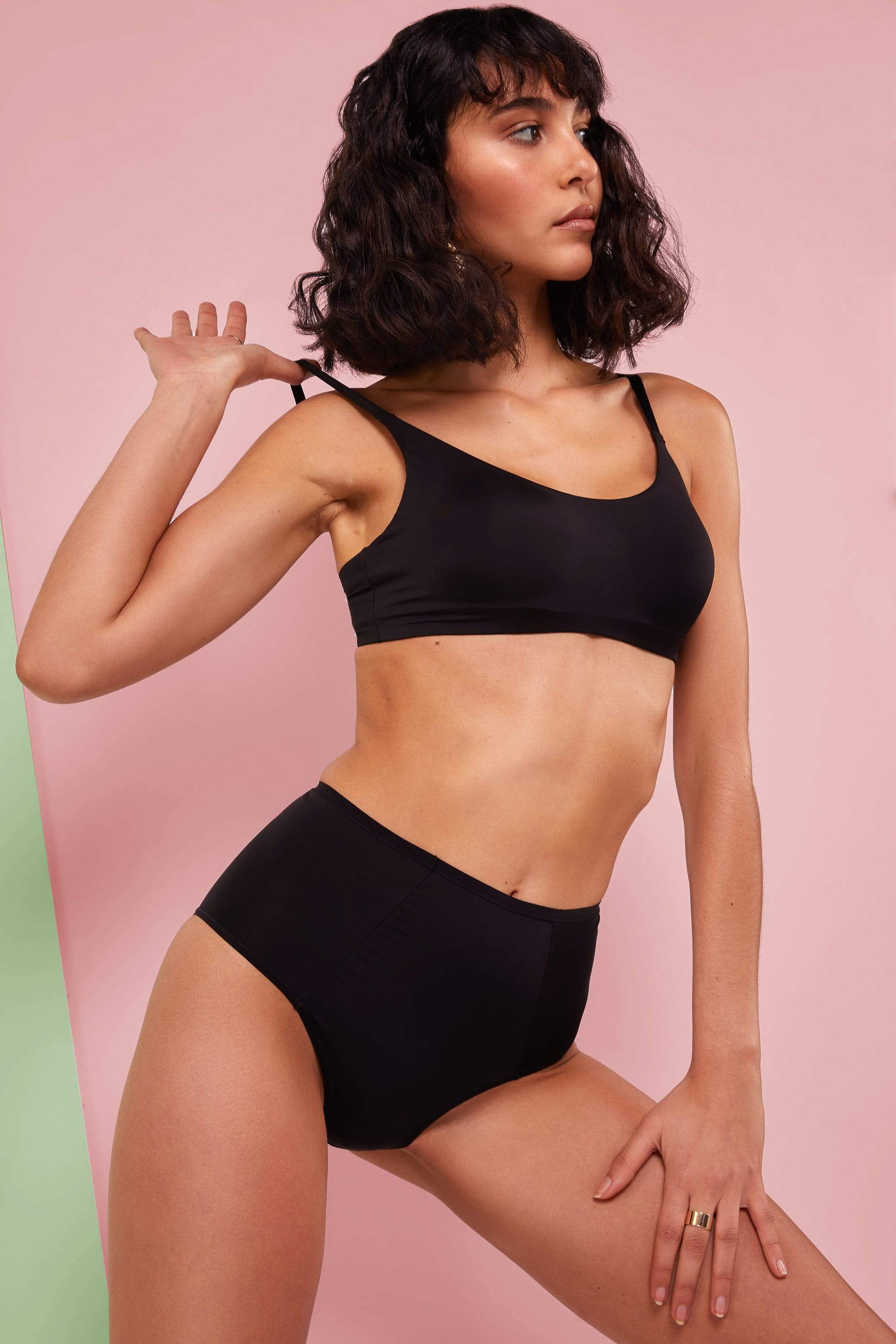 Second Skin Black Recycled Crop Top Bra thumbnail 2