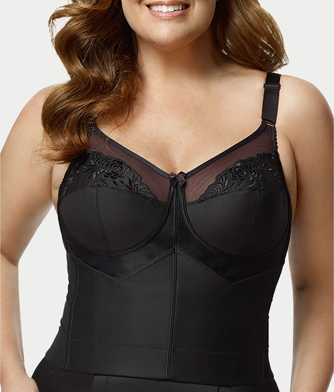 Embroidered Microfiber Longline Wire-Free Bra thumbnail 3