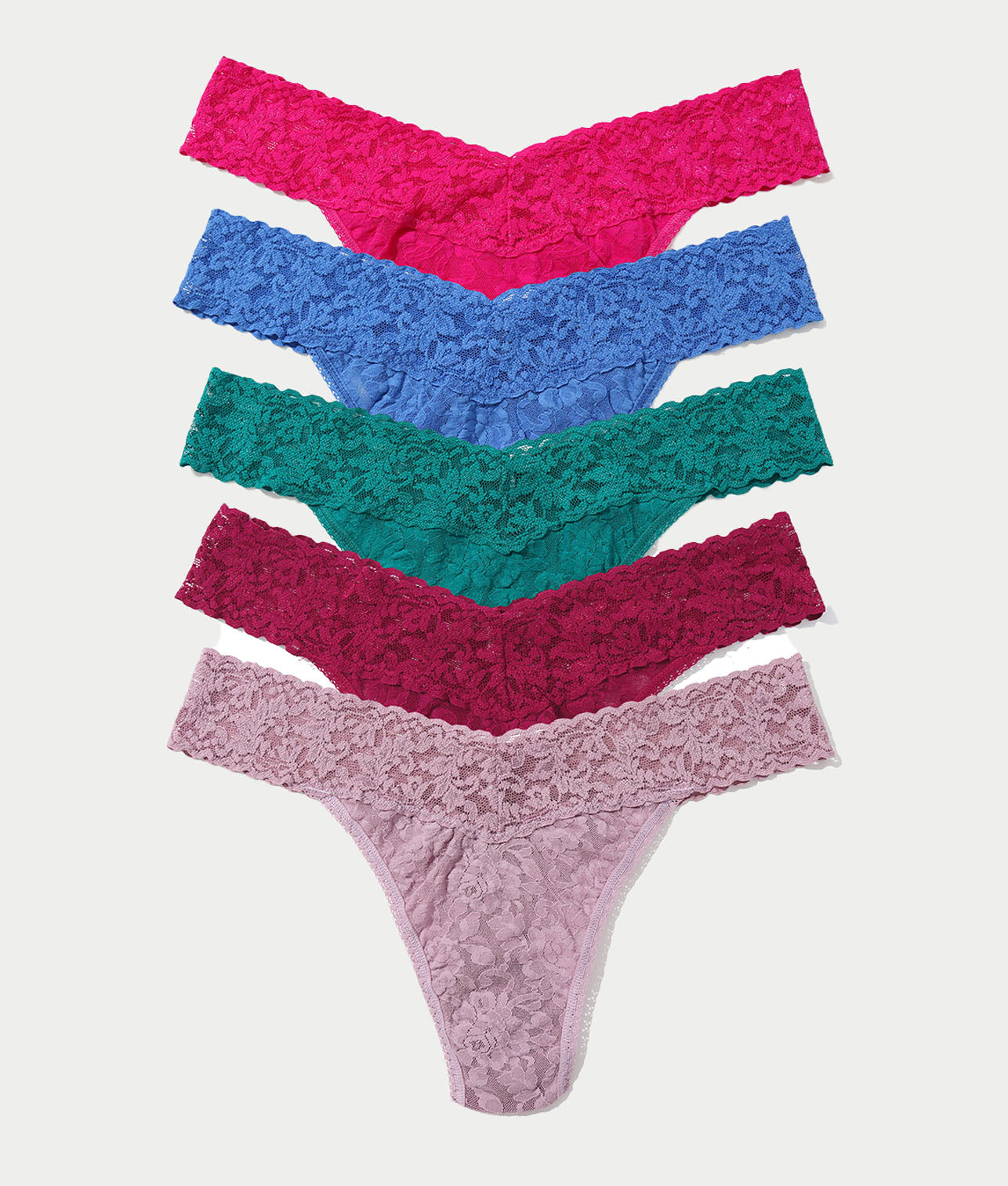 Holiday Signature Lace Original Rise Thong 5-Pack