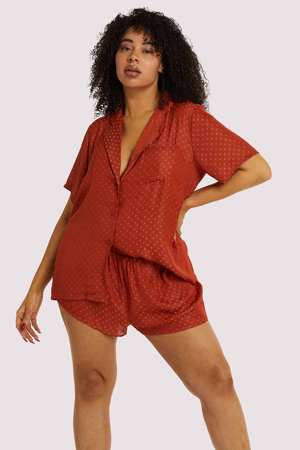 Rust Spot Satin Pyjama Set thumbnail 2