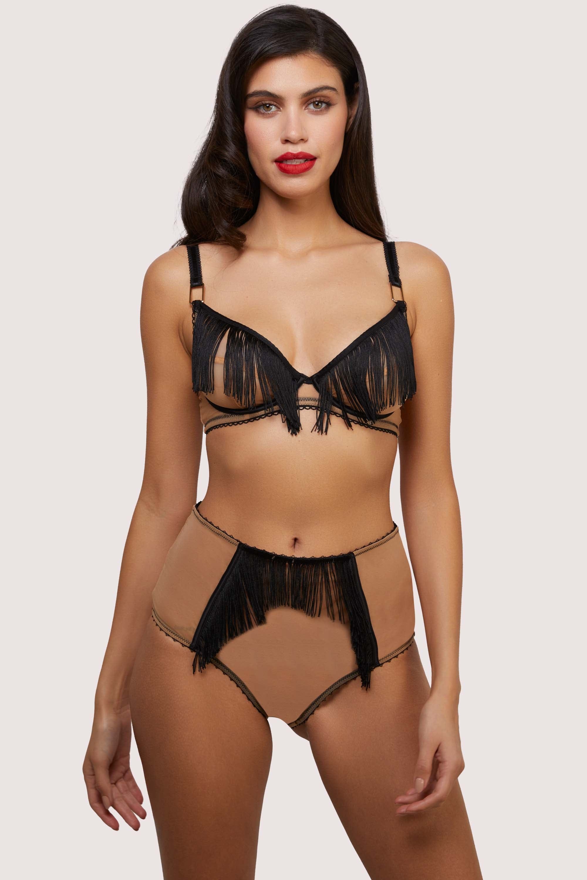 Esme Illusion Net and Fringe High Waisted Brief thumbnail 3