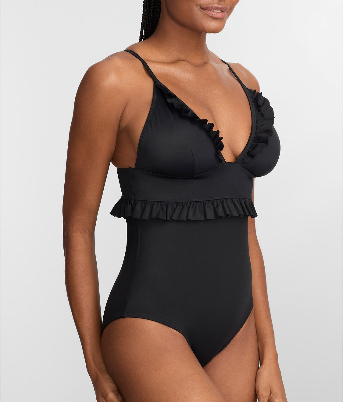 The Slimming Ruffle Plunge One-Piece thumbnail 3