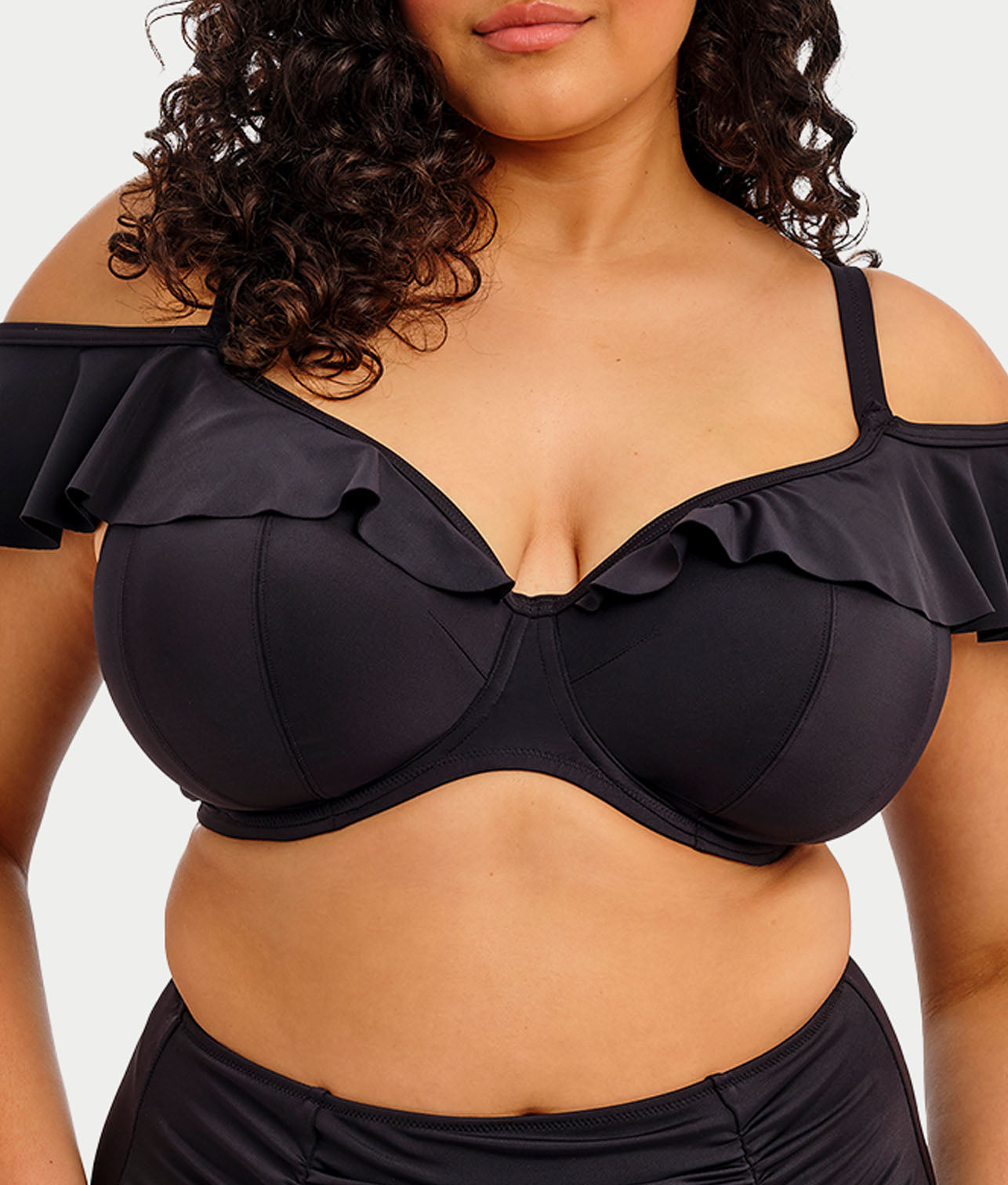 Plus Size Plain Sailing Bardot Bikini Top thumbnail 3