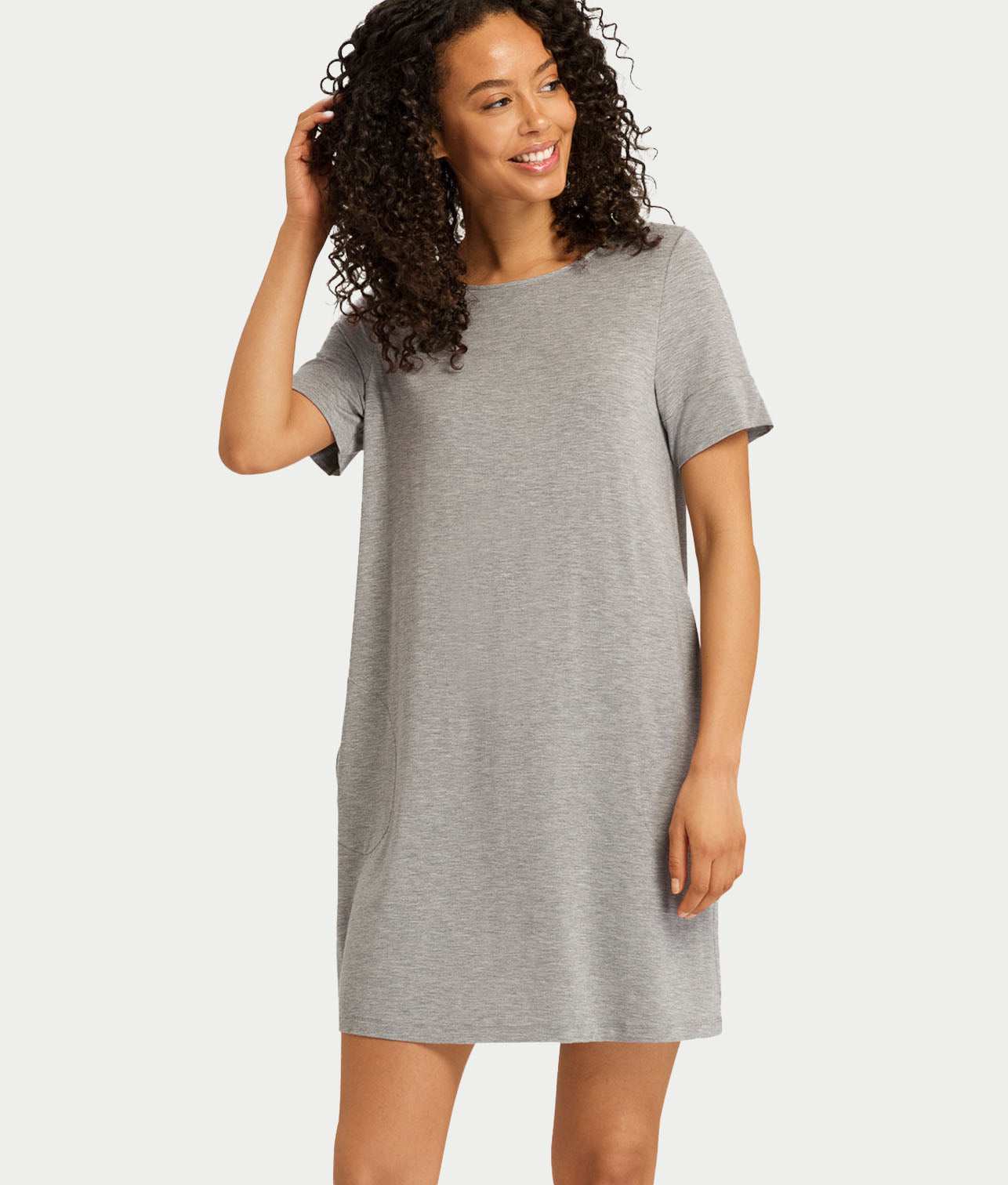 Natural Elegance Round Neck Nightgown