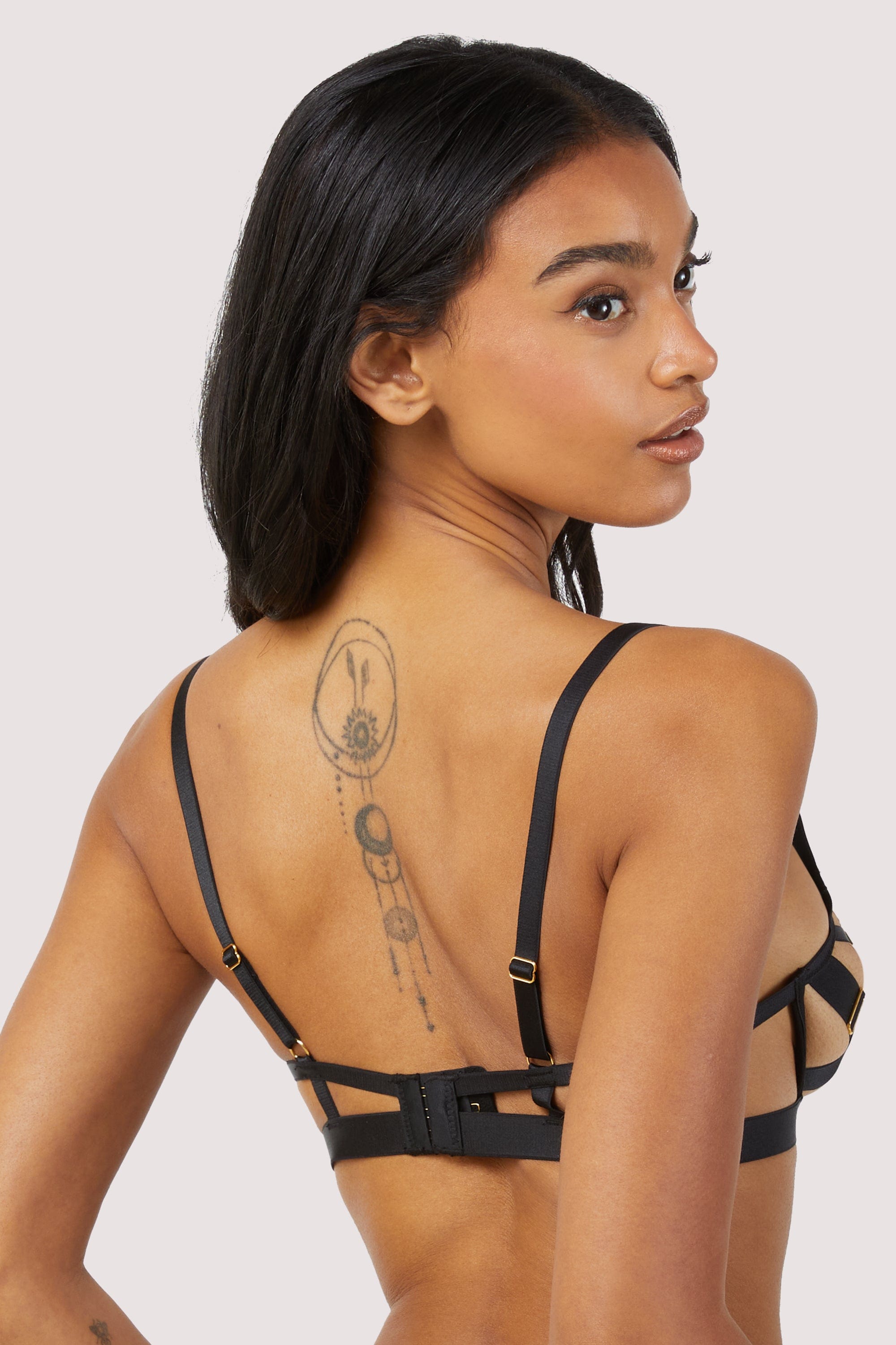 Chantal Black Open Elastic Balconette Bra thumbnail 3