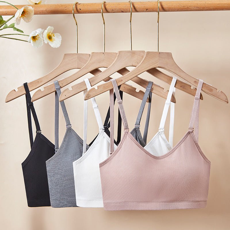 Free Size Cotton Breathable Camisole Back Fixed Cup Latex Bra thumbnail 2
