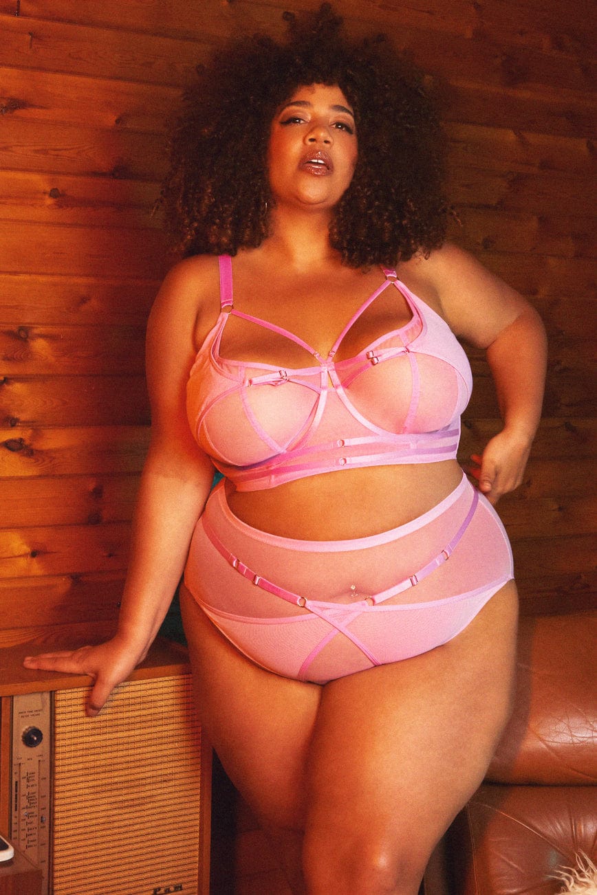 Eddie Pink Crossover Wrap Bra thumbnail 2