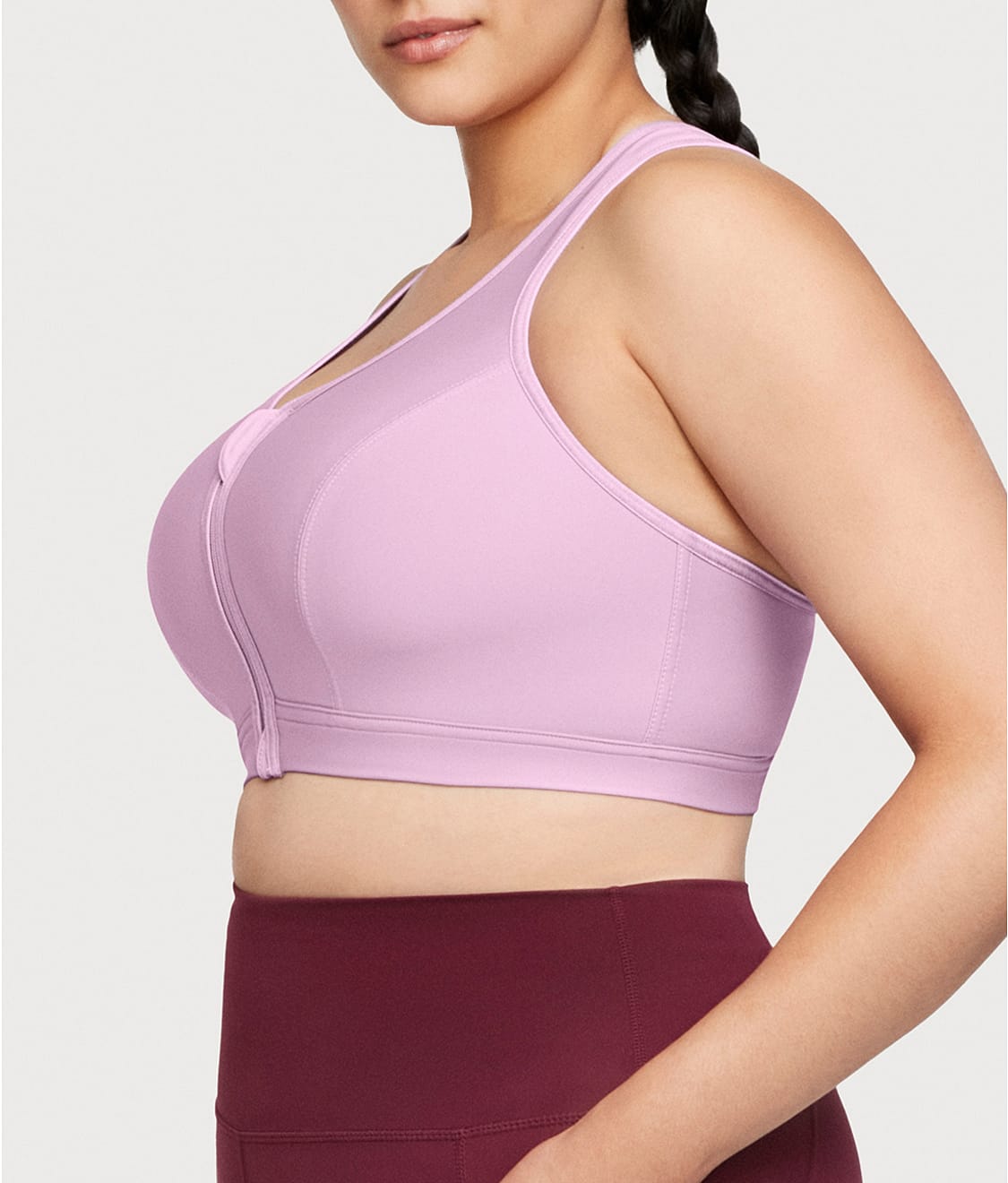 Zip-Up Front-Close Wire-Free Sports Bra thumbnail 3
