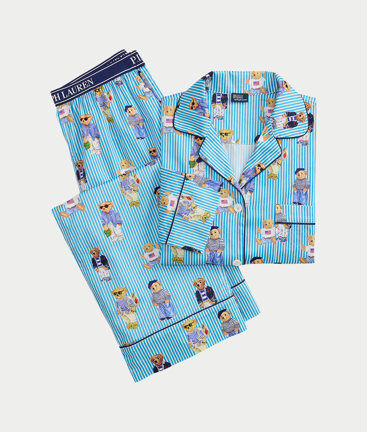 Heritage Polo Bear Woven Pajama Set thumbnail 2
