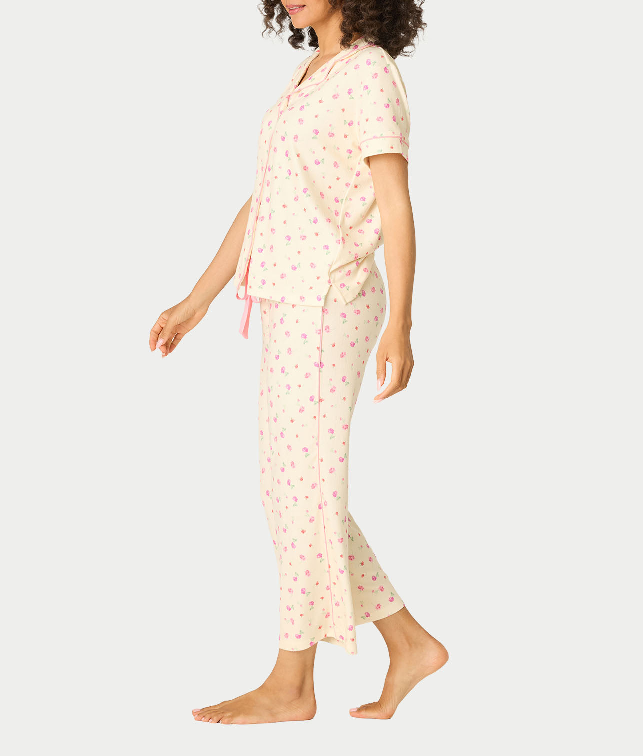 For The Mamas Butter Blooms Cropped Knit 3-Piece Pajama Set thumbnail 3