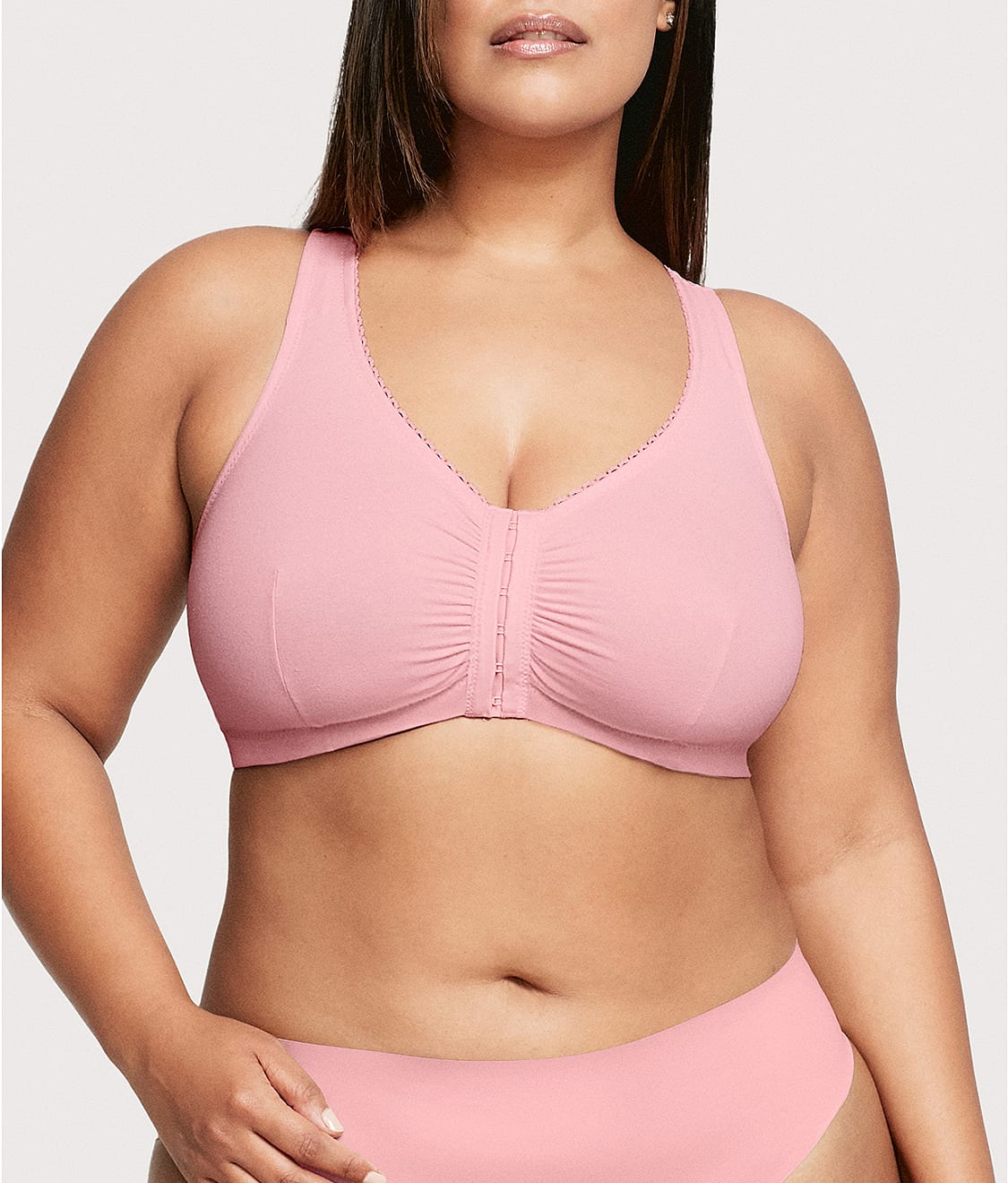 Front-Close Cotton T-Back Wire-Free Comfort Bra thumbnail 3