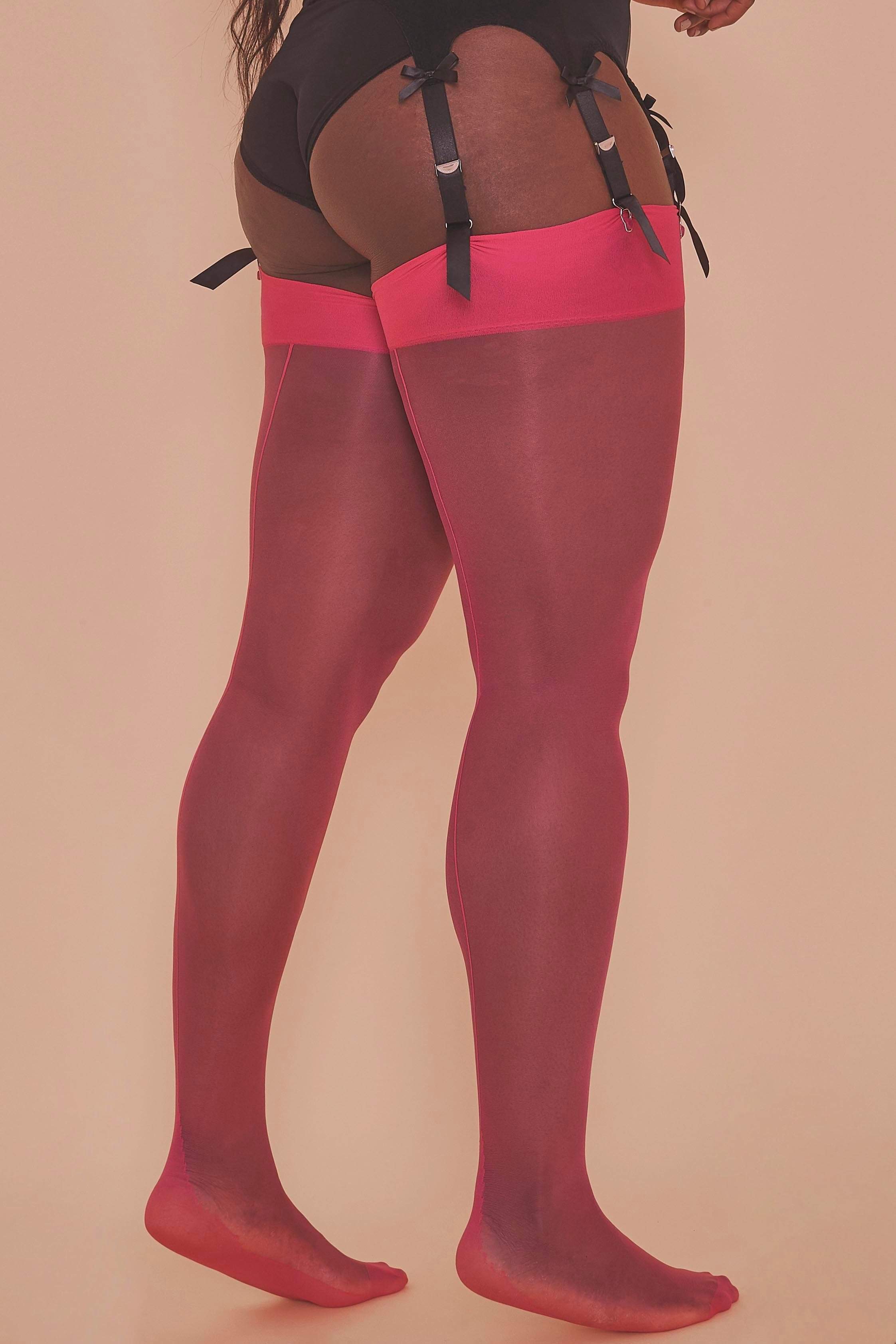 Pink Peacock Seamed Stockings thumbnail 3