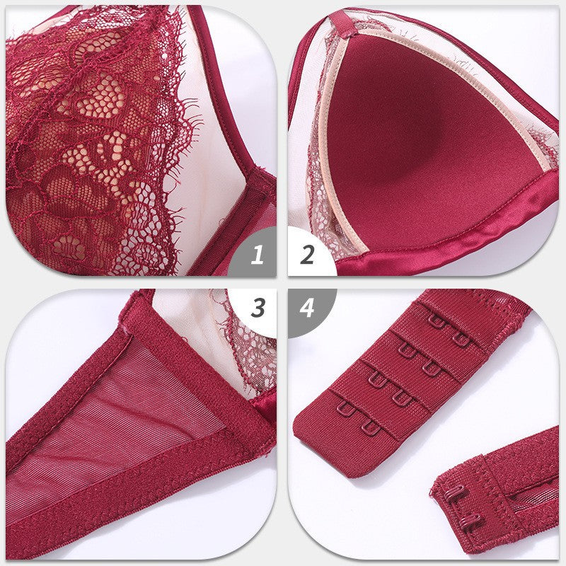 French Eyelash Lace Wireless Bra and Panty Set thumbnail 2