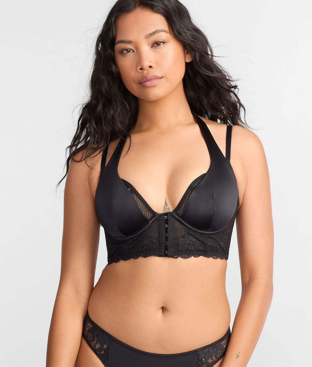 Suspense Lace-Up Front-Close Bra