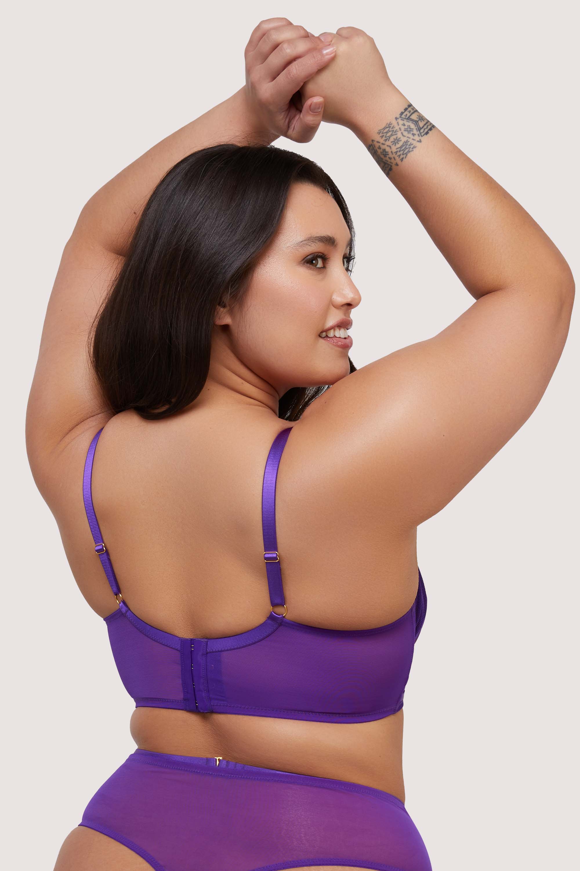 Eddie Purple Crossover Balconette Bra thumbnail 3