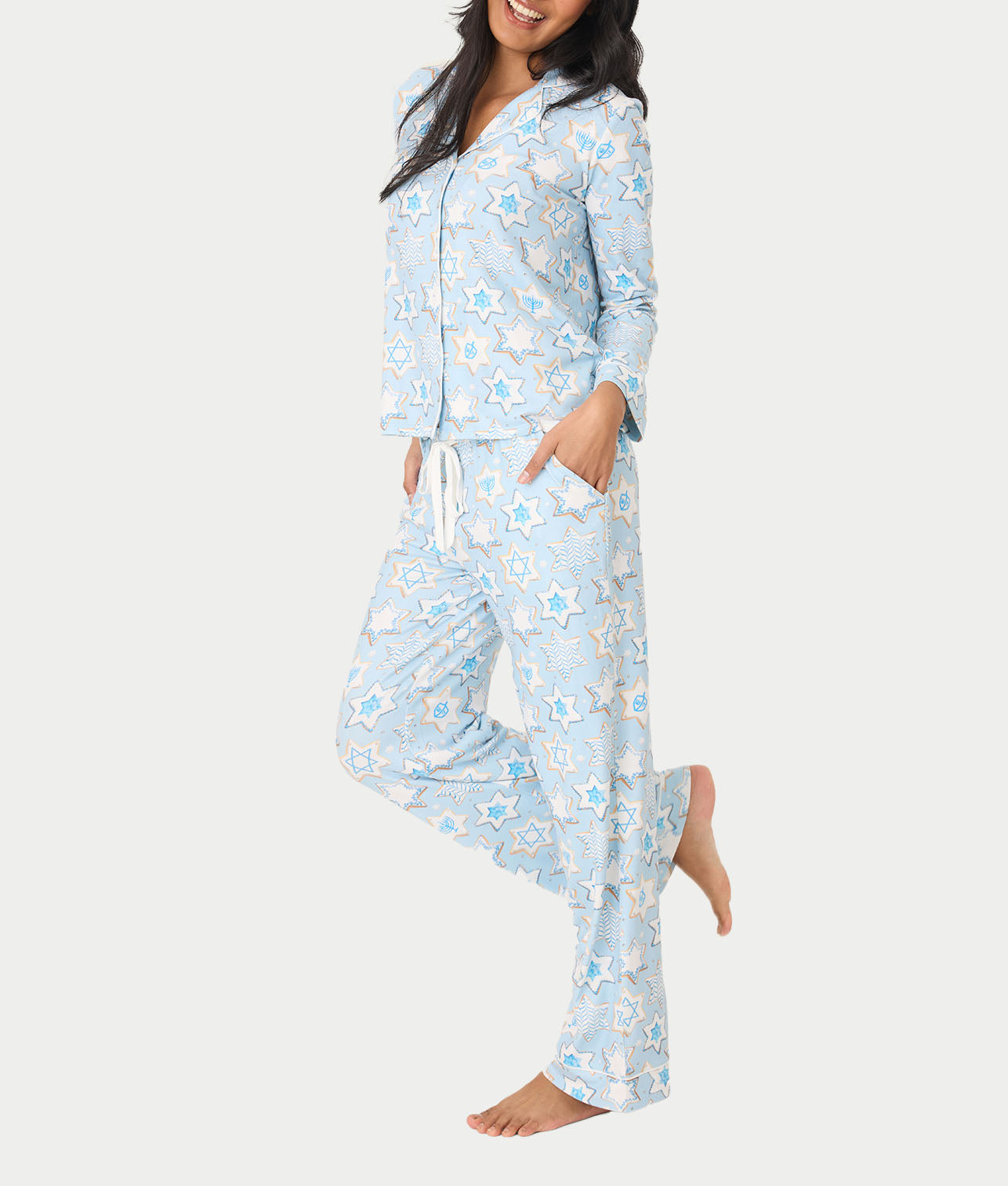 You Had Me At Shalom Cookie Print Knit Pajama Set thumbnail 3