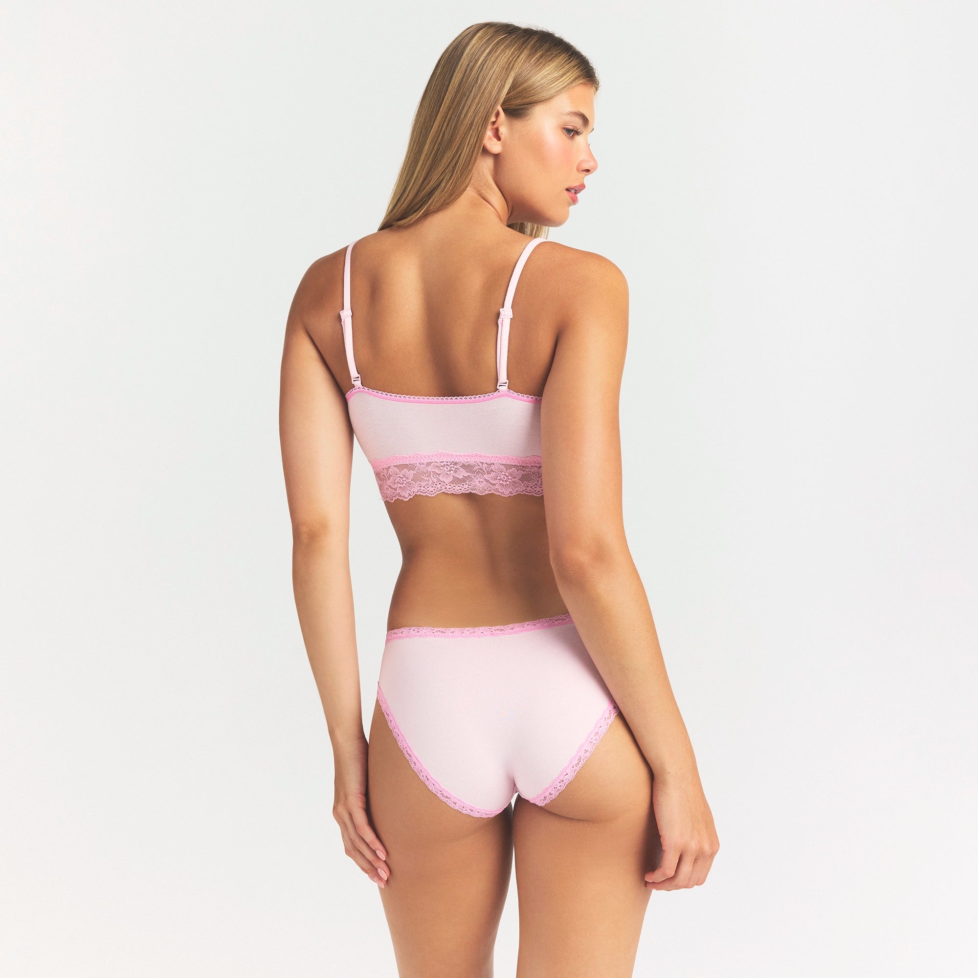 LIGHTWEIGHT COTTON LACE BRIEF | CHERRY BLOSSOM thumbnail 3