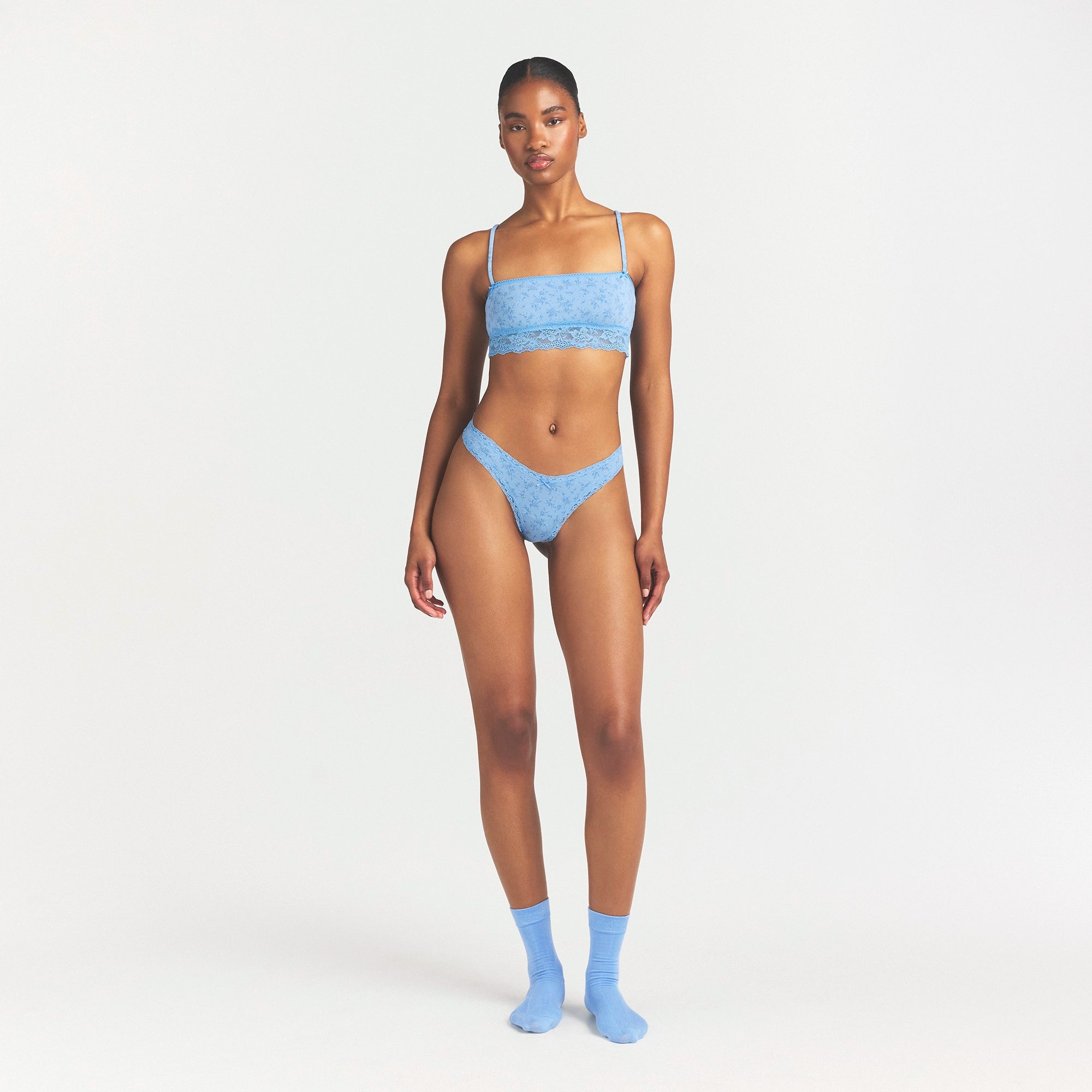 LIGHTWEIGHT COTTON LACE THONG | SURF DAINTY FLORAL PRINT thumbnail 2