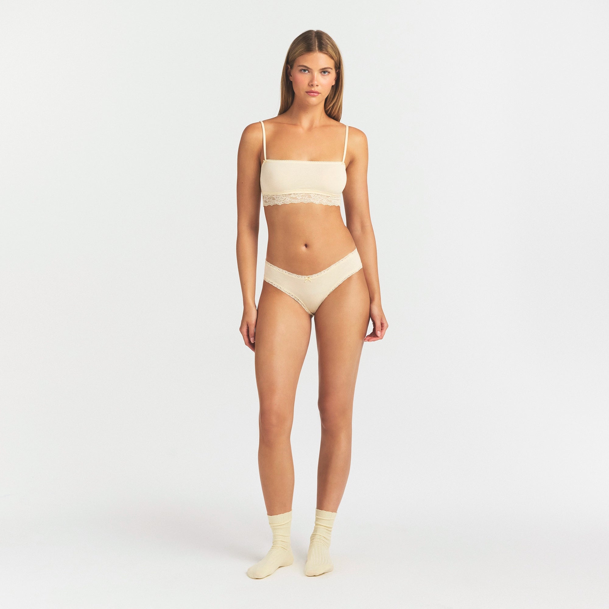 LIGHTWEIGHT COTTON LACE BRIEF | BUTTER TONAL thumbnail 2