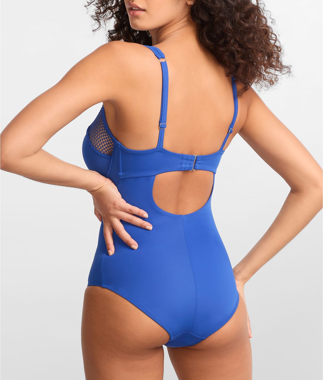 The Slimming Underwire Mesh Plunge One-Piece thumbnail 3