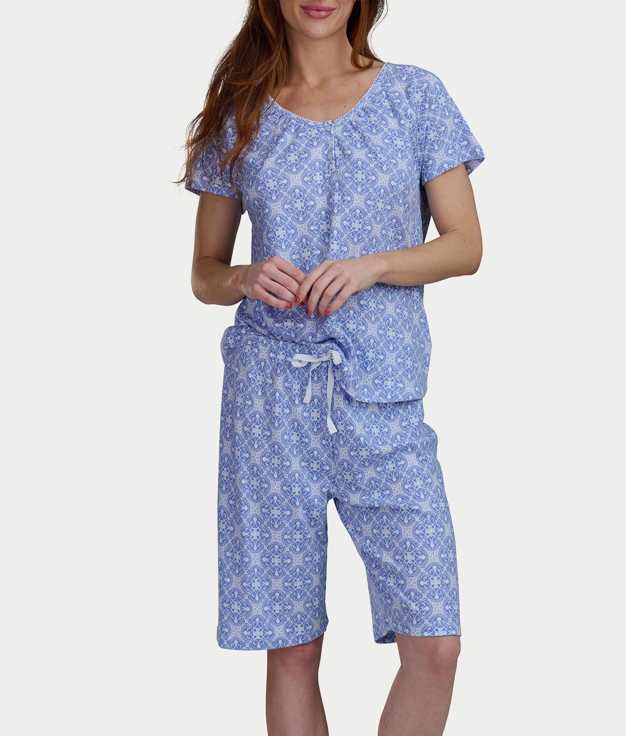 Bermuda Henley Knit Short Set