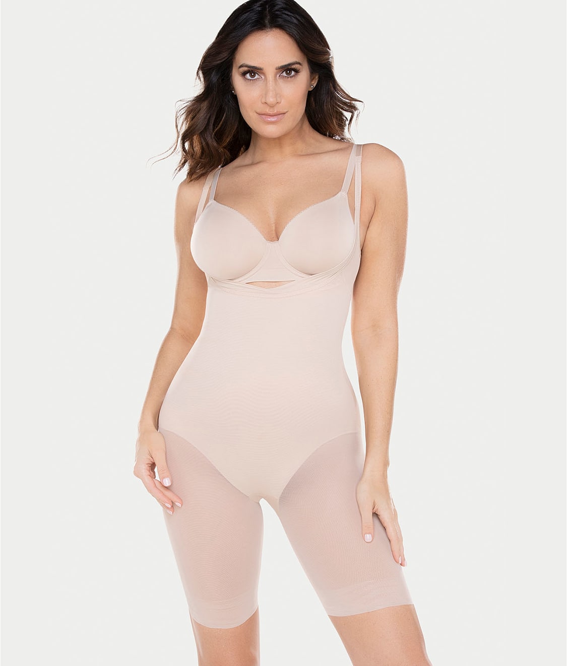 Sexy Sheer Extra Firm Control Open-Bust Bodysuit thumbnail 3