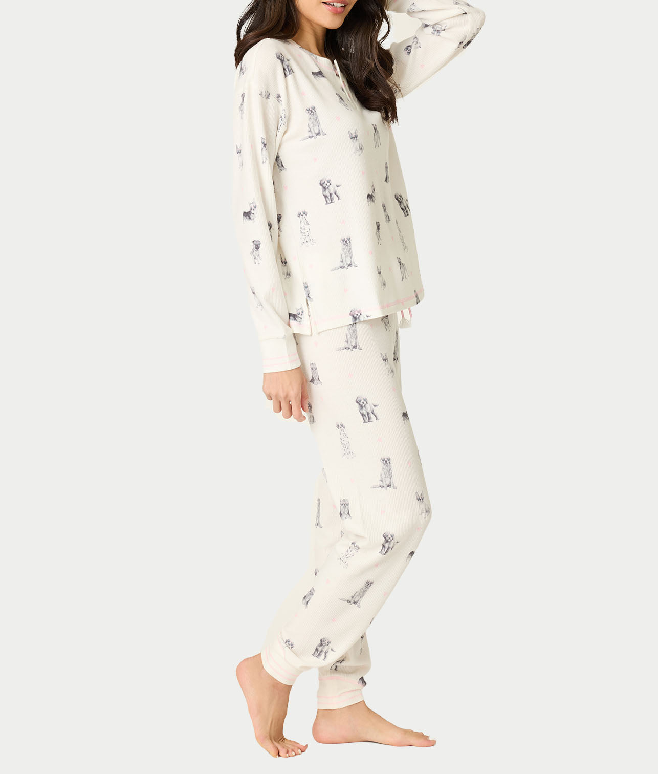 My Dog Is My Valentine Thermal Knit Pajama Set thumbnail 3
