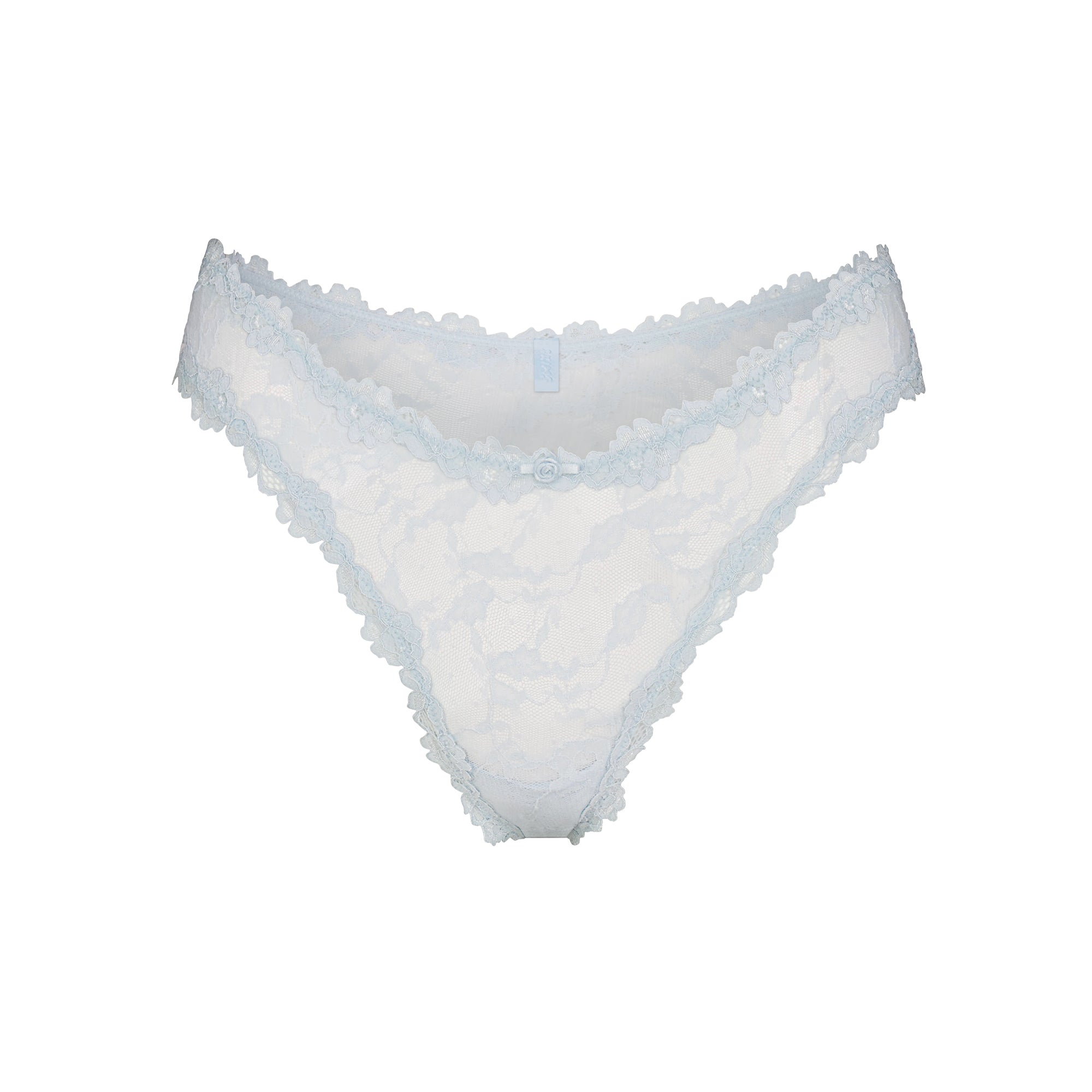 STRETCH LACE DIPPED THONG | POWDER BLUE