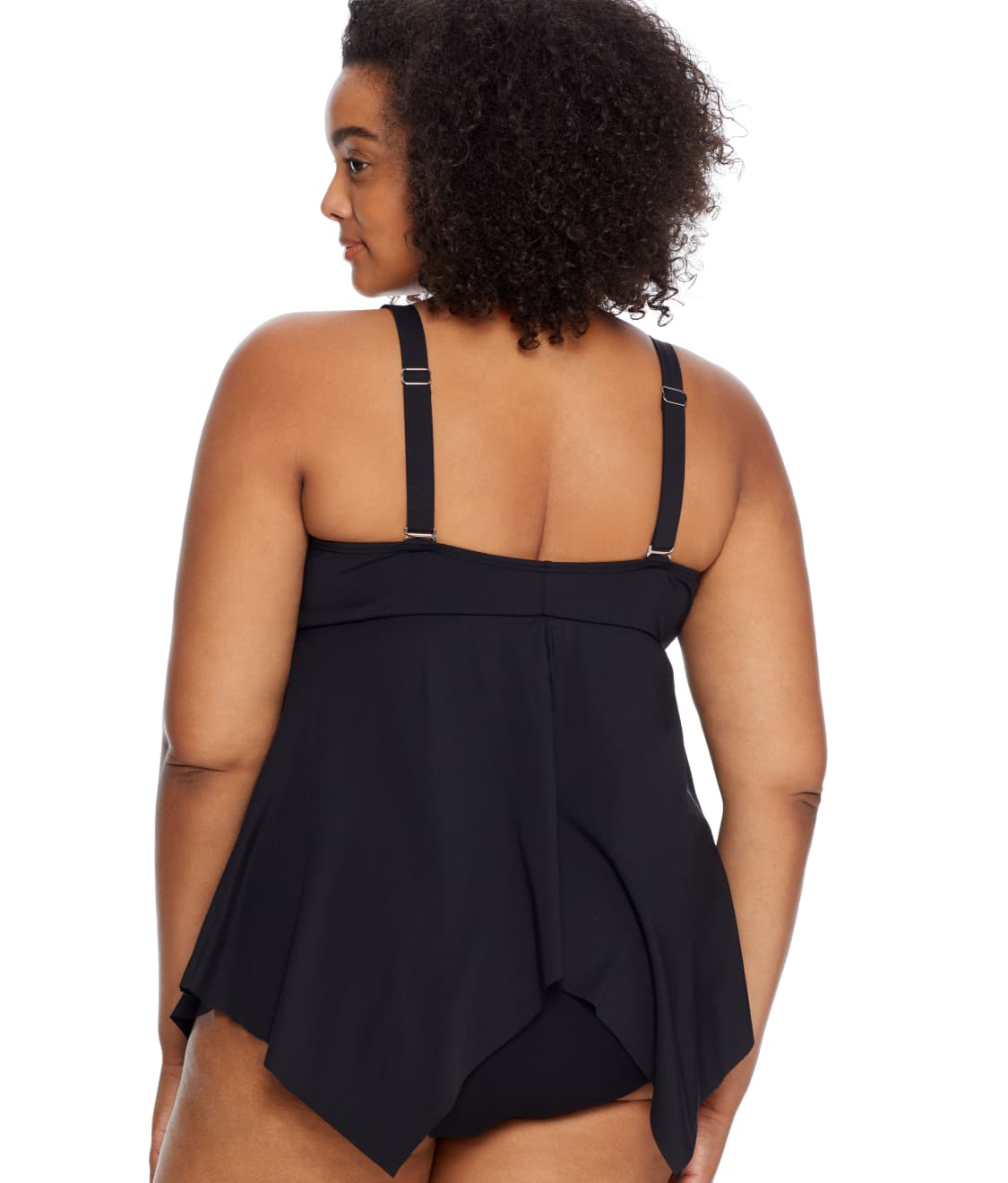 Plus Size Eco Onyx Sharkbite Underwire Tankini Top thumbnail 3